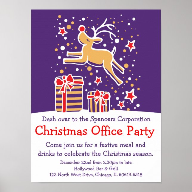 Christmas holiday party office poster (Front)