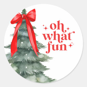 Christmas Holiday Party Oh What Fun Classic Round Sticker