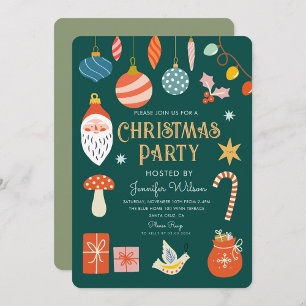 Christmas Holiday Party Ornament & Lights Invitation