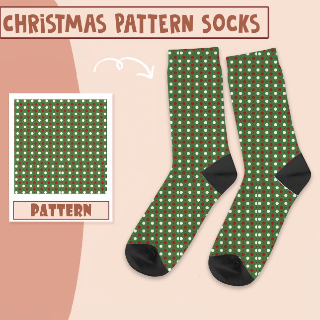Christmas Holiday Party Red And Green Pattern  Socks (Creator Uploaded)
