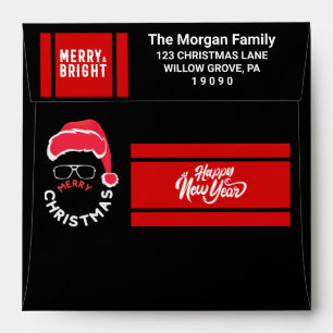 Christmas Holiday Party Red Black Envelope