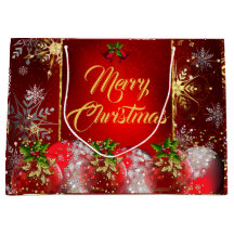 Christmas Holiday Party red gold Baubles Holly Inv