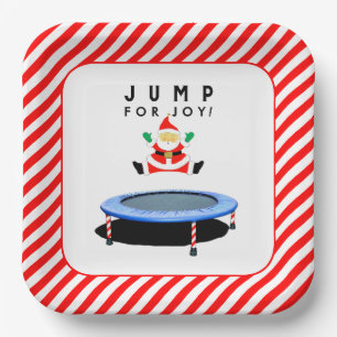 Christmas Holiday Party Trampoline Paper Plate