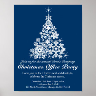 Christmas holiday party tree office poster
