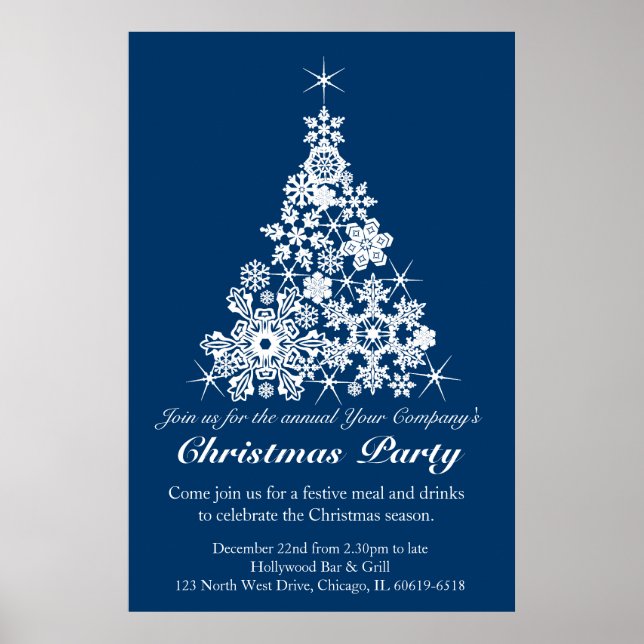 Christmas holiday party tree office poster (Front)