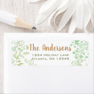 Christmas Holiday Pastel Green Return Address
