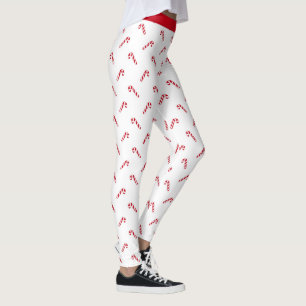 Christmas Holiday Pattern Candy Cane Leggings