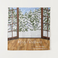 Christmas Holiday Photo Backdrop Winter Scene