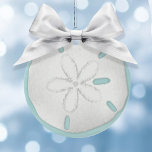 Christmas Holiday Photo Blue Beach Sand Dollar Sea Ceramic Tree Decoration<br><div class="desc">This design features Christmas holiday elegant simple beach,  nautical coastal sea ocean life,  sand dollar joy minimalist teal,  trendy stylish calligraphy script font,  turquoise teal blue tropical island,  Christmas holiday wrapping supplies,  sea shells coastal living coast,  Christmas holiday beach house cottage cushion home décor</div>