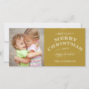 CHRISTMAS HOLIDAY PHOTO CARD   GOLD