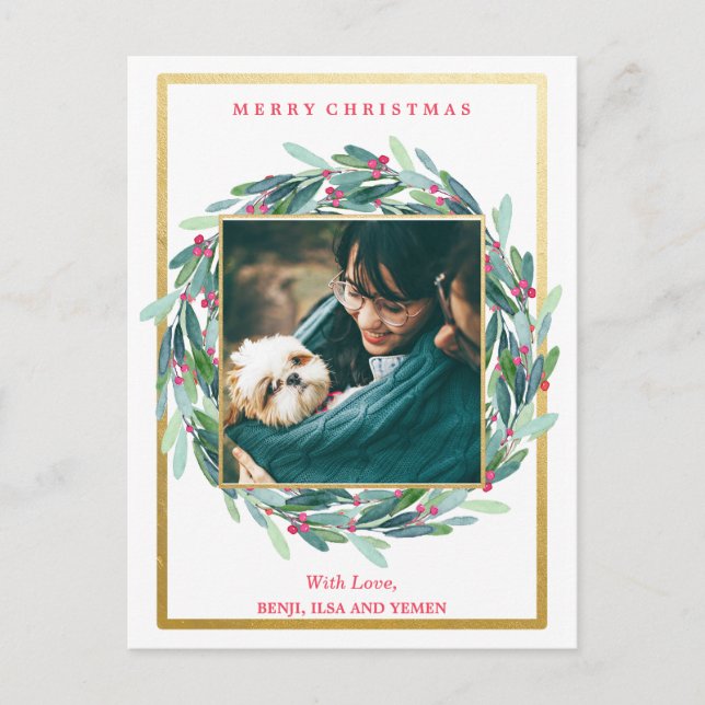 Christmas Holiday Photo Postcard (Front)