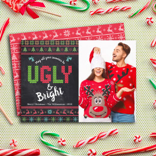 Christmas Holiday Photo Ugly Sweater Chalkboard