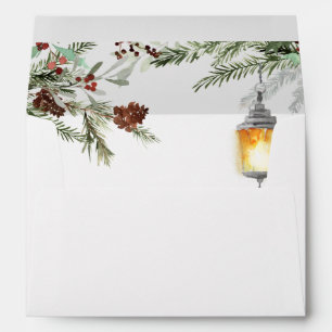 Christmas holiday Pine Drop Party Wedding Envelope