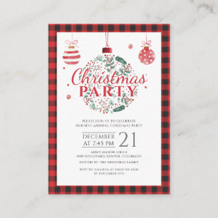 Christmas Holiday Plaid Rustic Party Invitation