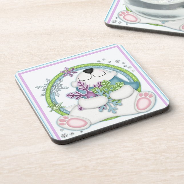 Christmas Holiday Polar Bear Coasters (Left Side)