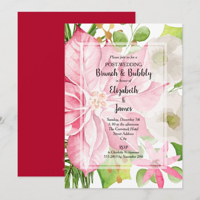 Christmas Holiday Post-Wedding Brunch Invites (Front/Back)