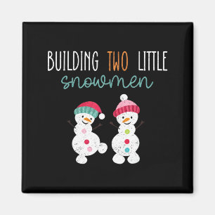 Christmas Holiday Pregnancy Announcement For Twin Magnet