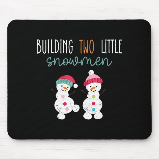 Christmas Holiday Pregnancy Announcement For Twin  Mouse Pad (Front)