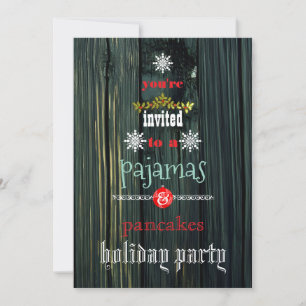 Christmas Holiday Pyjamas & Pancakes Family Party Invitation