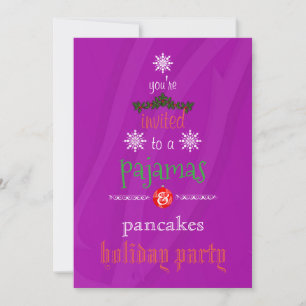 Christmas Holiday Pyjamas & Pancakes Family Party Invitation