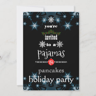 Christmas Holiday Pyjamas & Pancakes Family Party Invitation
