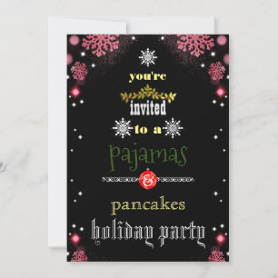 Christmas Holiday Pyjamas & Pancakes Family Party Invitation