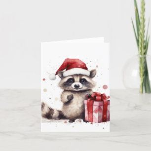 Christmas Holiday Racoon Card
