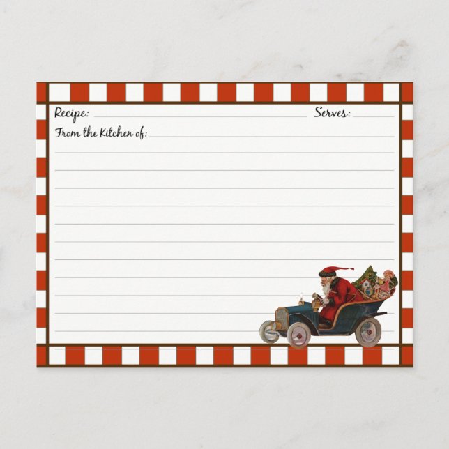 Christmas Holiday Recipe Cards (Front)