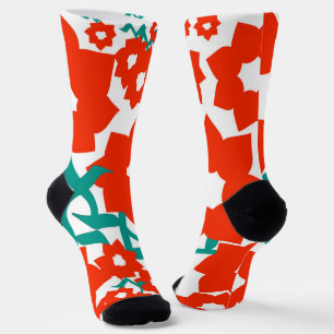 Christmas holiday red and white  socks