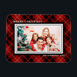 Christmas | Holiday Red & Black Plaid Photo Magnet<br><div class="desc">Christmas | Holiday Red & Black Plaid Photo Magnet</div>