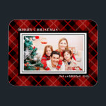 Christmas | Holiday Red & Black Plaid Photo Magnet<br><div class="desc">Christmas | Holiday Red & Black Plaid Photo Magnet</div>