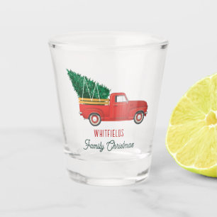 Christmas Holiday Red Truck Family Custom Keepsake Shot Glass