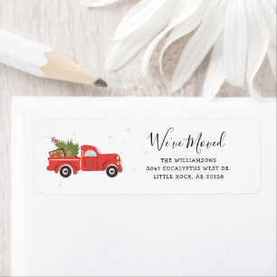 Christmas Holiday Red Truck Return Address