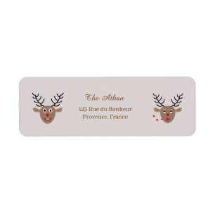 Christmas Holiday Reindeer Blush Return Address