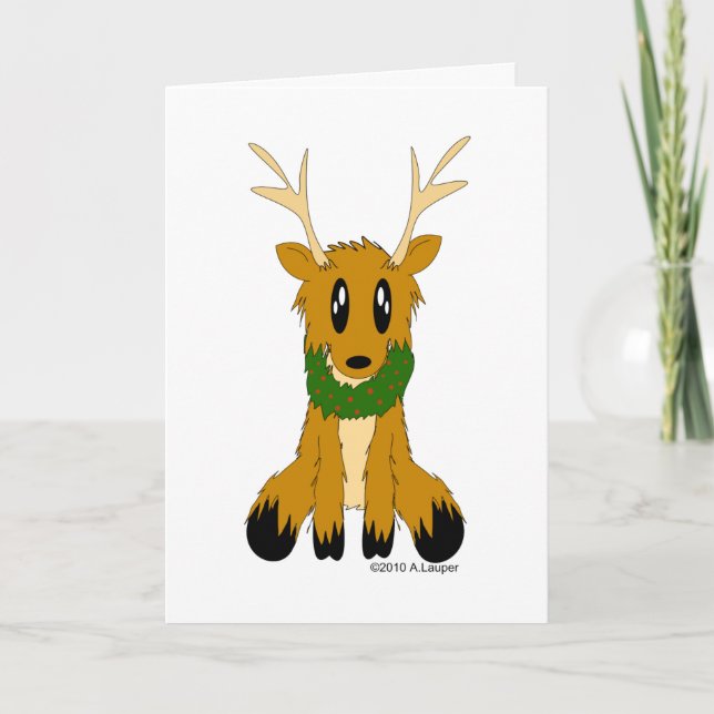 Christmas Holiday Reindeer Greeting Card (Front)