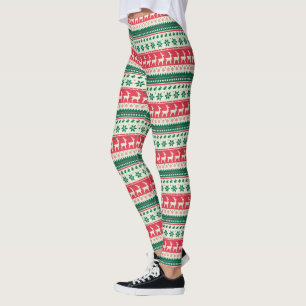 Christmas Holiday Reindeer Print Leggings