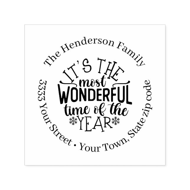 Christmas Holiday Return Address Self-inking Stamp (Design)