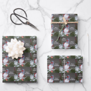 Christmas Holiday Rustic Red Gray Gnome Pattern Wrapping Paper Sheet