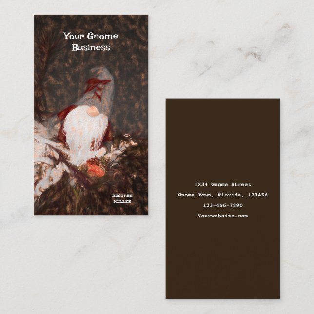 Christmas Holiday Rustic Vintage Gnome Business Card (Front/Back)