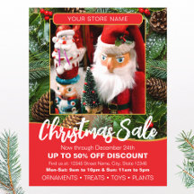 Christmas Holiday Sale Custom Photo Red Business