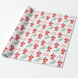 Christmas Holiday Santa Claus Monogram Wrapping Paper