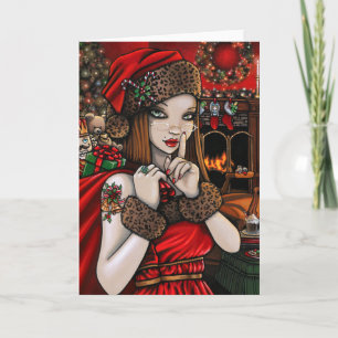 Christmas Holiday Sassy Santa Cosy Retro Chris Card