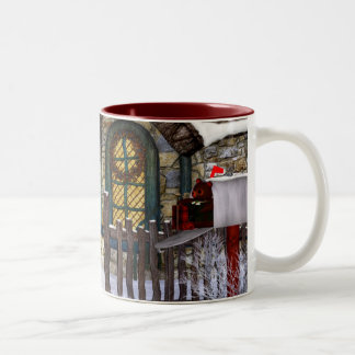 Christmas Holiday Scene Two-Tone Coffee Mug