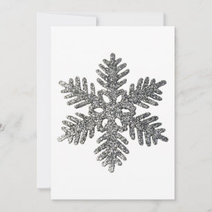Christmas Holiday Silver Snowflake Star Design Card