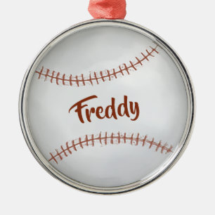 Christmas Holiday Simple Baseball Sports Athlete Metal Tree Decoration