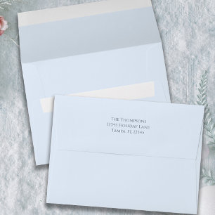 Christmas Holiday Simple Elegant Light Blue  Envelope
