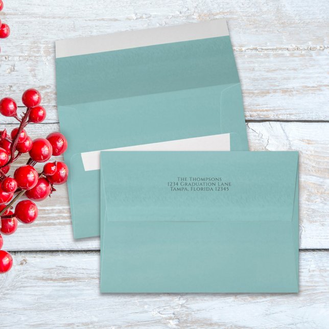 Christmas Holiday Simple Turquoise Nautical Beach Envelope (Creator Uploaded)