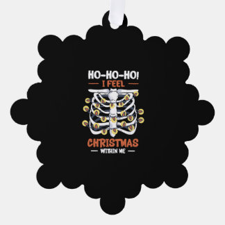 Christmas Holiday Skeleton Rib Cage Radiology Tree Decoration Card