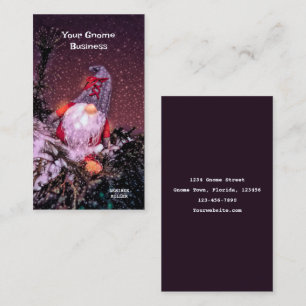 Christmas Holiday Snow Glitter Cute Gnome Business Card