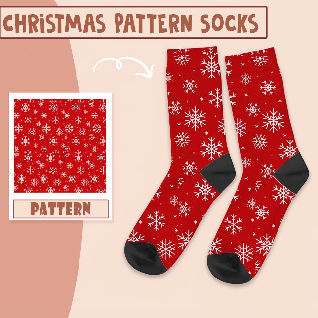 Christmas Holiday Snow Pattern  Socks (Creator Uploaded)